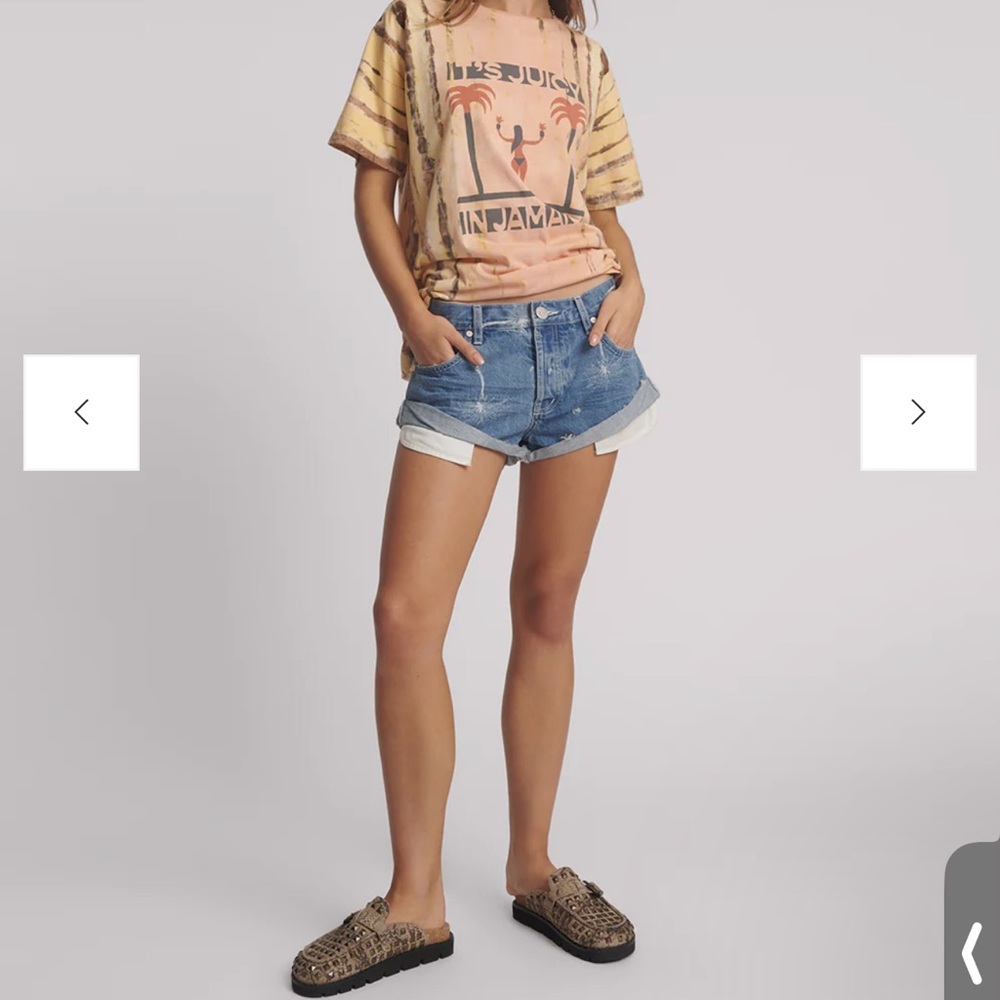 BNWT ONE TEASPOON Bandits Low Waist Denim Shorts - Malibu Blue SIZE 32